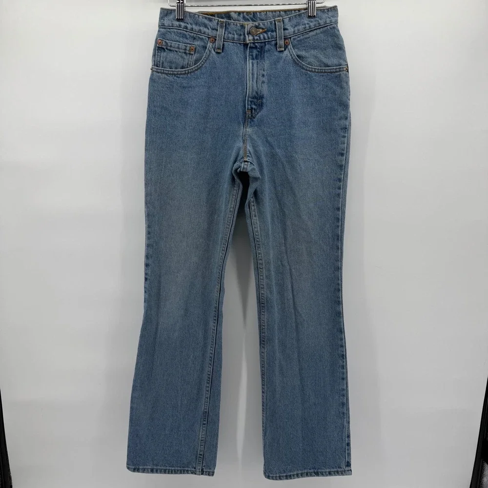 Levis 517 Boot Cut Jeans Women's 9 JR (28x32) Blue Denim Vintage 90s Made in USA